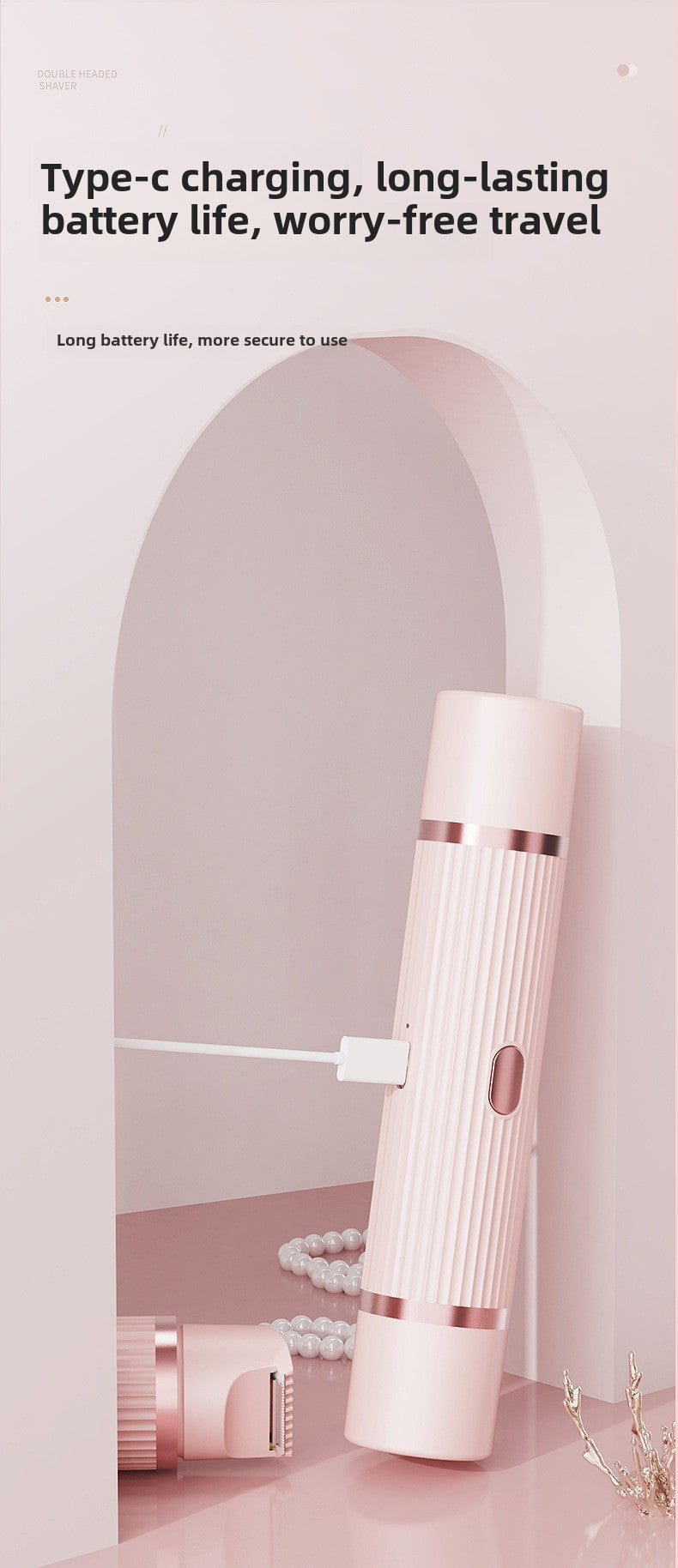 Barbeador elétrico para mulheres, à prova d&#39;água, lâminas de cabelo molh