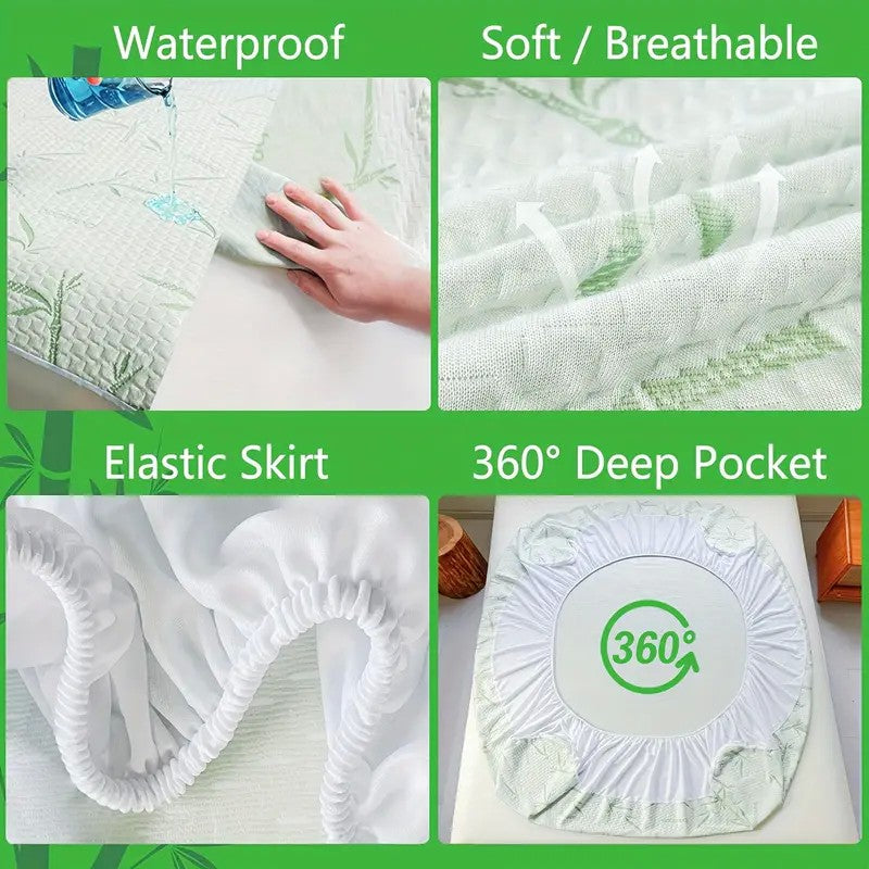 Capa de colchão de bambu à prova d&#39;água (sem fronha), lençol de cama com