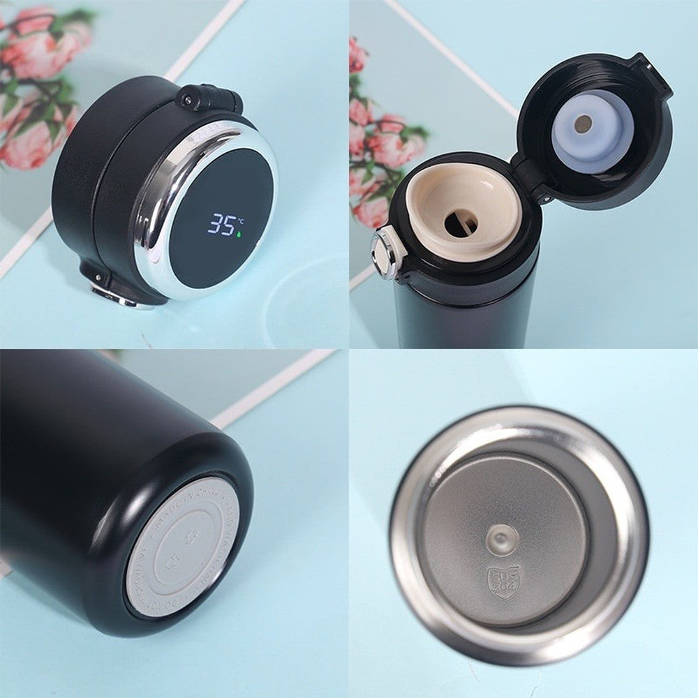 1Pc 400ML Garrafa De Água Térmica Inteligente De Aço Inoxidável Led Display