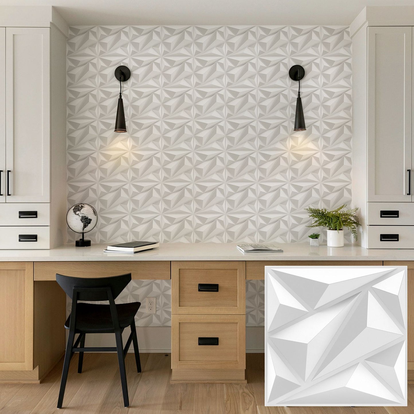 Painel de parede texturizado 3D KUUJOJOJO para decoração de parede interna, ad
