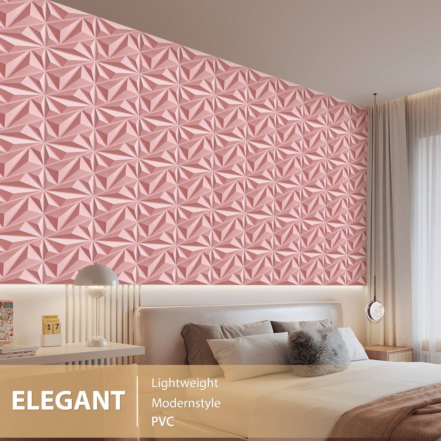 Painel de parede texturizado 3D KUUJOJOJO para decoração de parede interna, ad