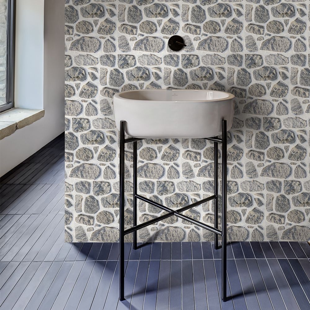 Painéis de parede de pedra falsa 3D, Peel and Stick Tile, Adesivo decorativo de