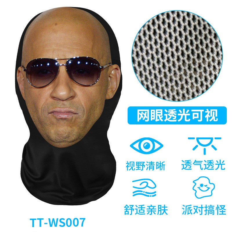 Engraçado 3D Impresso Máscara Elástica Malha Máscara Facial Cheia para Homen