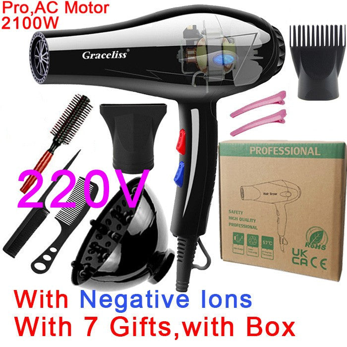 Original ue plug vento quente e frio profissional secador de cabelo secador de c