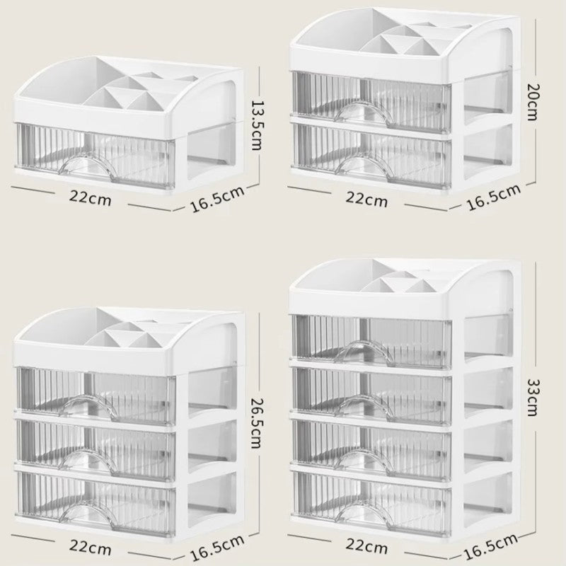 Nova luz de luxo caixa de armazenamento de mesa gaveta cosméticos jóia pentead