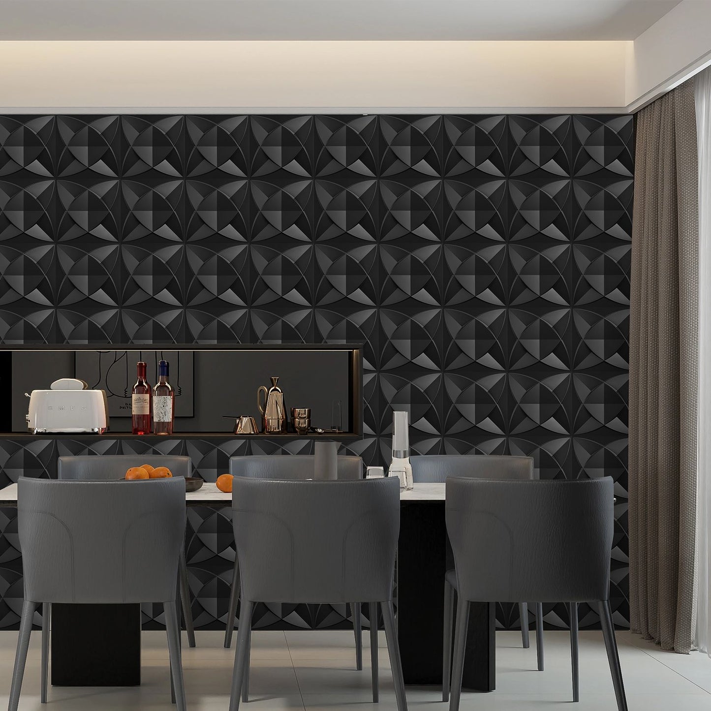 Painel de parede texturizado 3D KUUJOJOJO para decoração de parede interna, ad