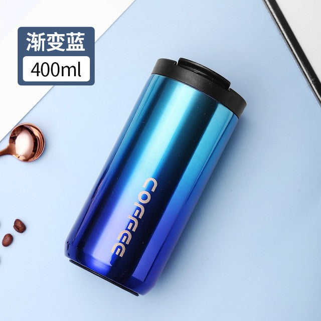 Caneca térmica de café de aço inoxidável 400ml, caneca térmica 304, à prov