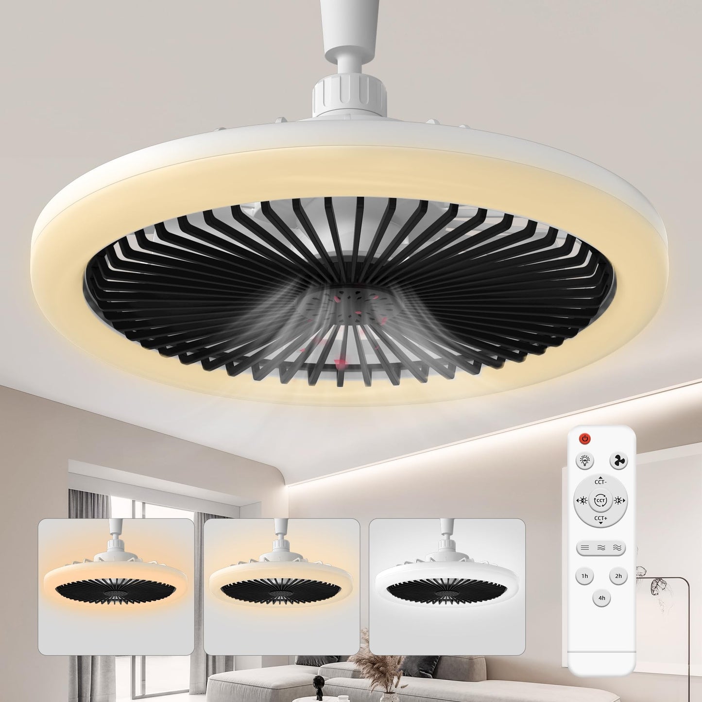 Iralan ventilador de teto moderno com luz led ventilador luz e27 parafuso ventil