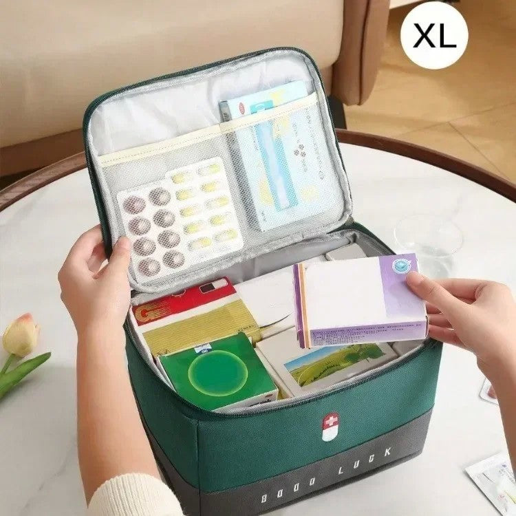 Bolsa médica portátil para viagem, kit de primeiros socorros à prova d'água, grande capacidade, organizador de armazenamento de medicamentos, bolsa de emergência para acampamento