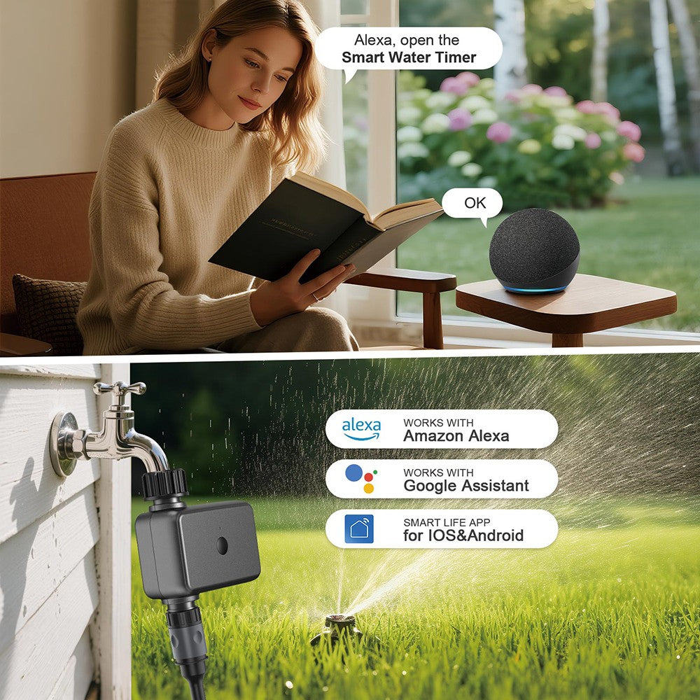 Tuya zigbee/wifi temporizador de água 1 zona sistema de rega programável flor