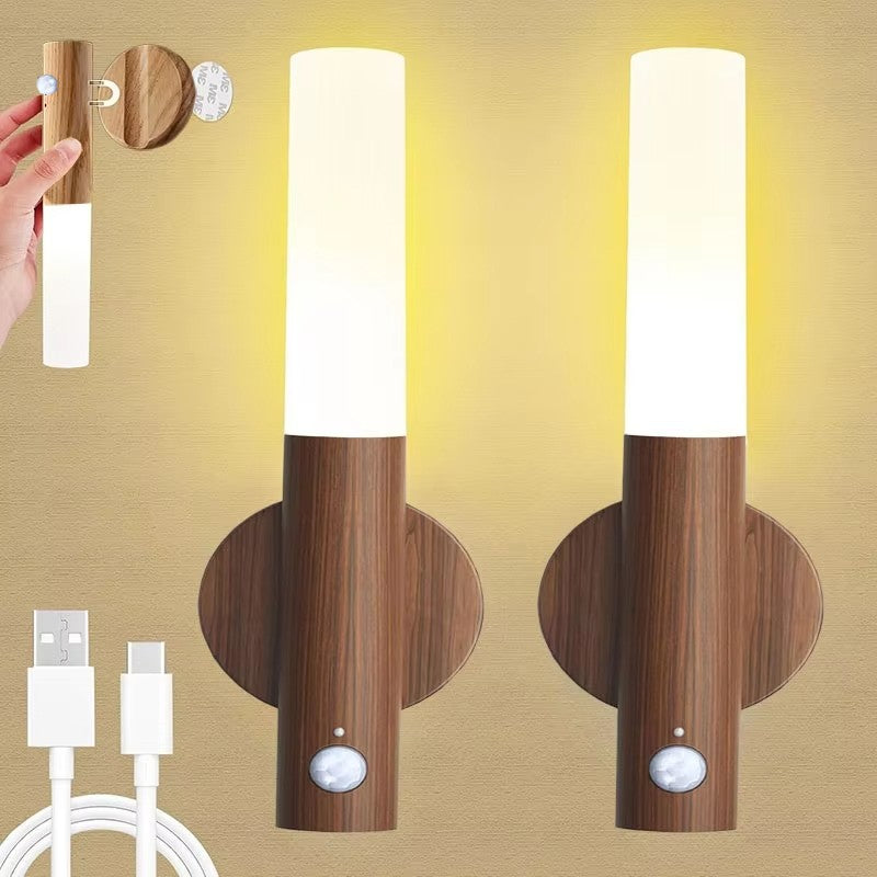 Sensor de movimento inteligente luz noturna led recarregável lâmpada de parede
