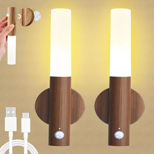 Sensor de movimento inteligente luz noturna led recarregável lâmpada de parede