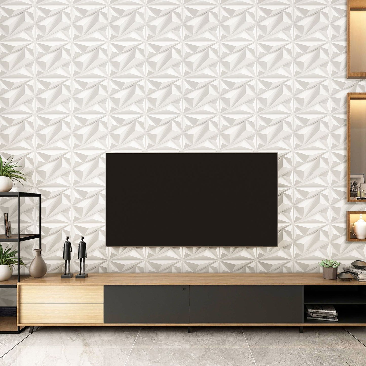 Painel de parede texturizado 3D KUUJOJOJO para decoração de parede interna, ad