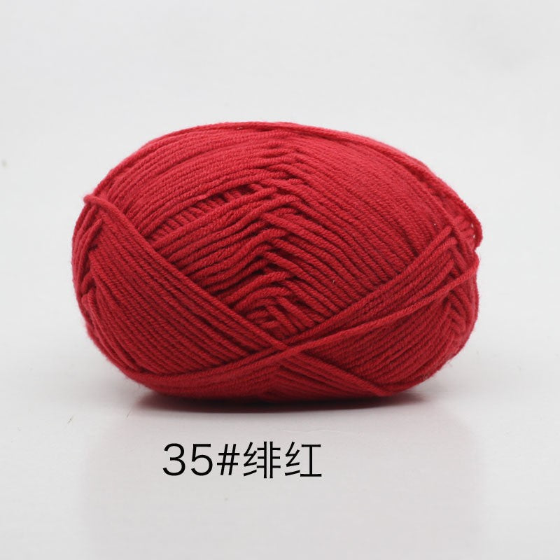 40-50 g/conjunto 4 camadas de algodão de leite (80%) fio de tricô bordado ting