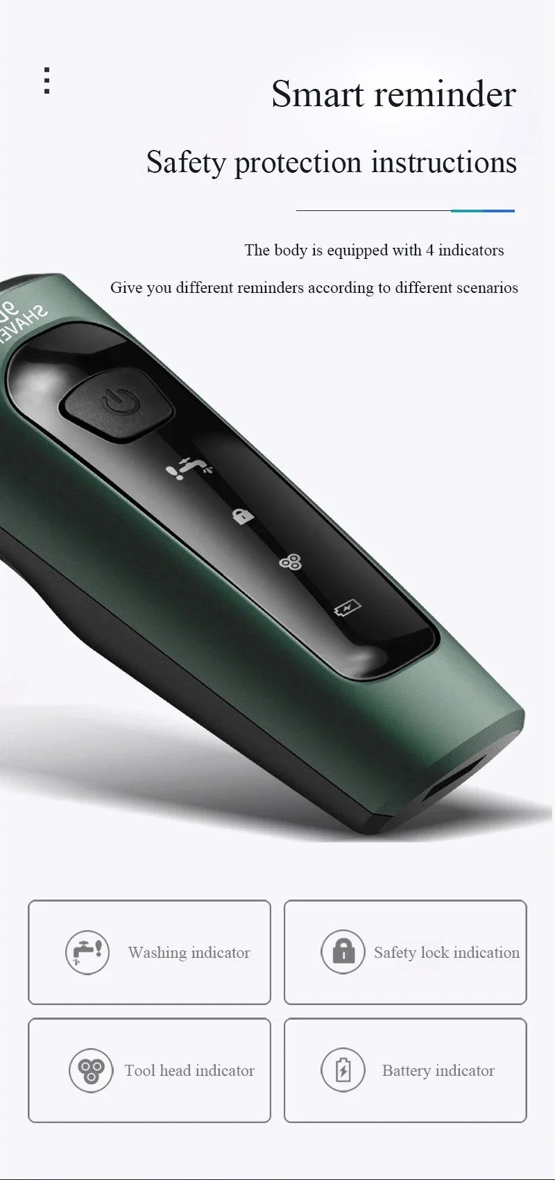Barbeadores elétricos para homens, lâmina de barbear impermeável, uso úmido
