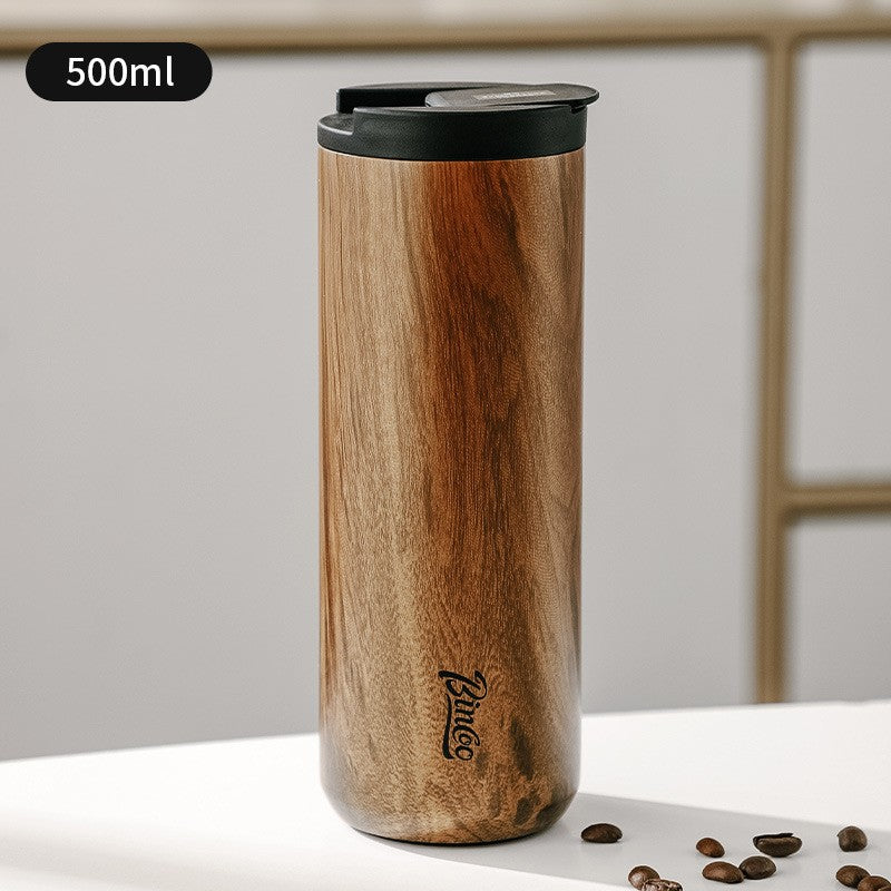 Copo de café térmico de grão de madeira Padrão Caneca de viagem Vácuo isola