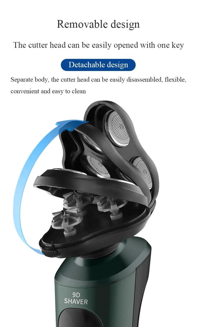 Barbeadores elétricos para homens, lâmina de barbear impermeável, uso úmido