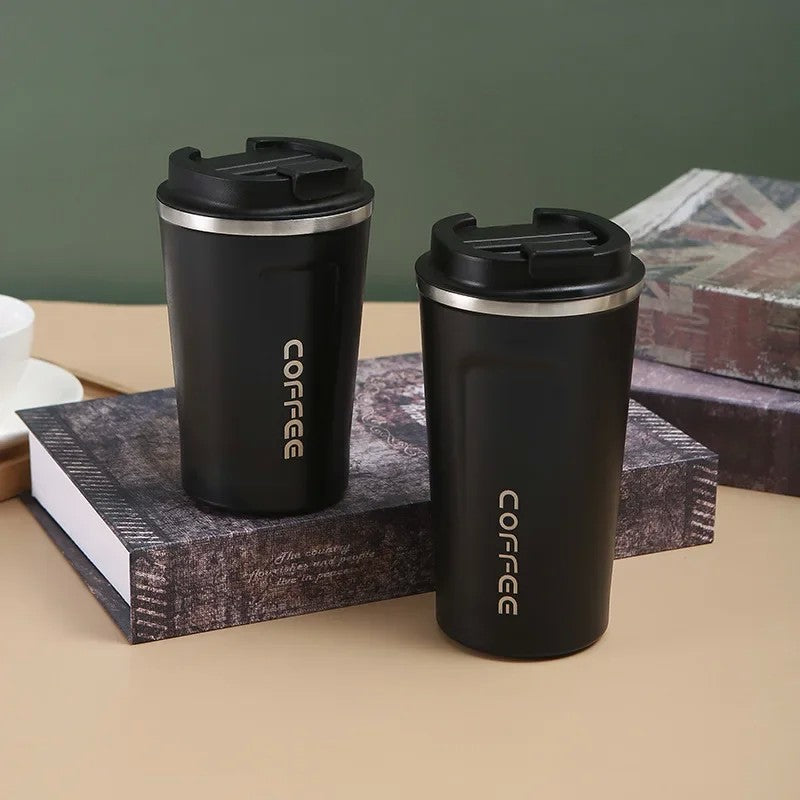 Caneca térmica de aço inoxidável 380/510ml, garrafa térmica para café, águ