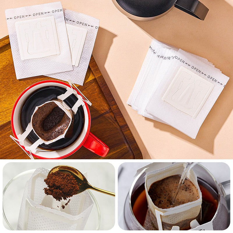 50/100 unidades sacos de filtro de café gotejamento pacote de papel de café po