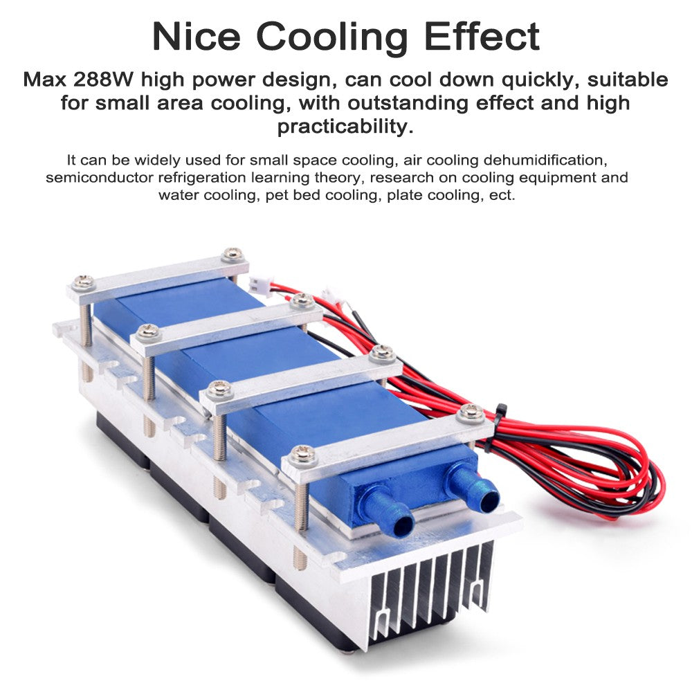 Refrigerador termoelétrico Peltier 288W/144W 12VDC 30A/15A Sistema de resfriame