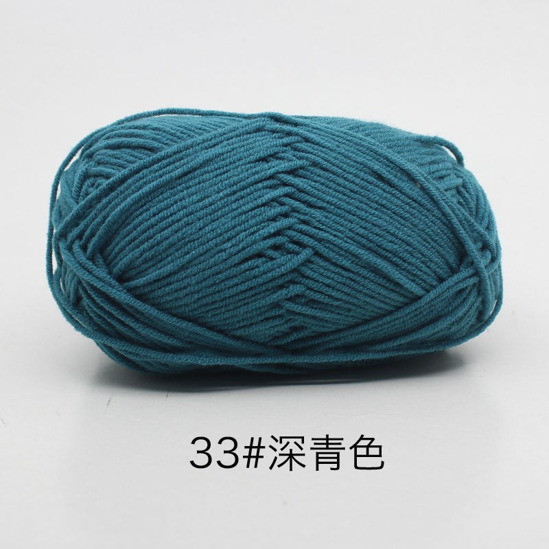 40-50 g/conjunto 4 camadas de algodão de leite (80%) fio de tricô bordado ting