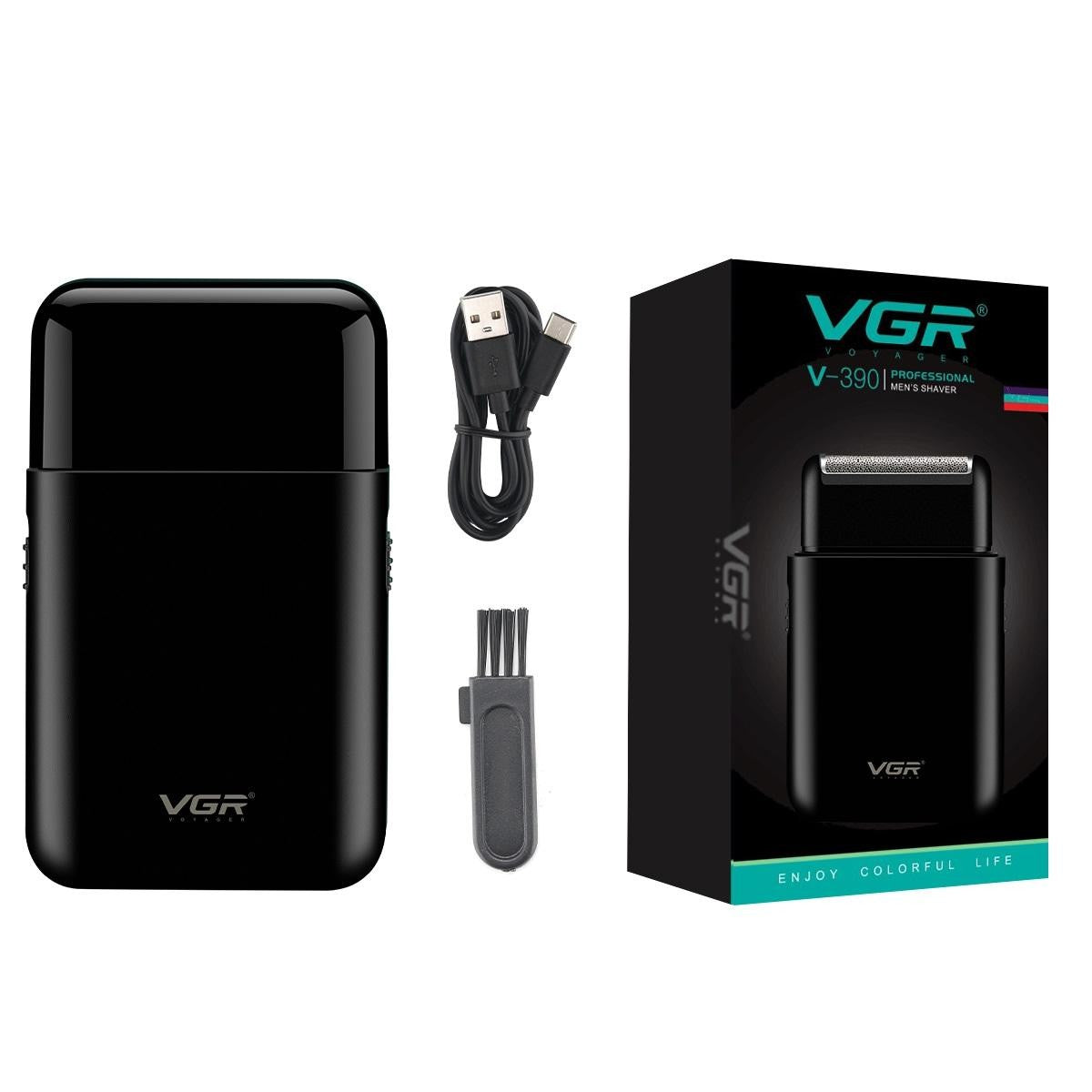 Vgr V-390 mini lâmina única sem fio aparador de barba navalha recarregável fo