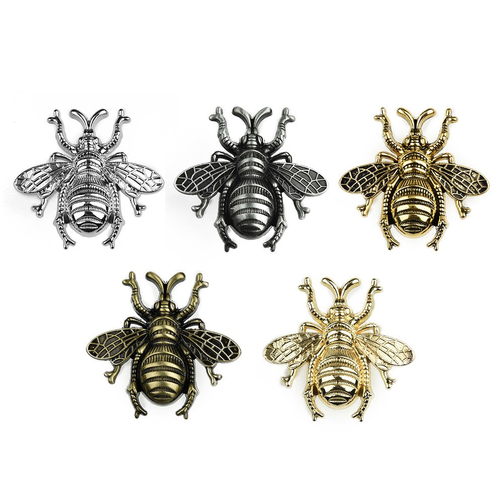 European Retro Bee Shape Drawer Handles Zinc Alloy Furniture Wardrobe Knob Kitchen Cupboard Drawer Door Vintage Pull Handles