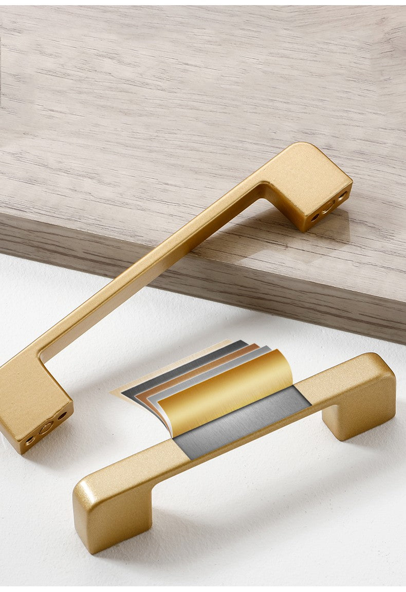 Estilo simples fosco ouro armário alças liga de alumínio sólido armário de