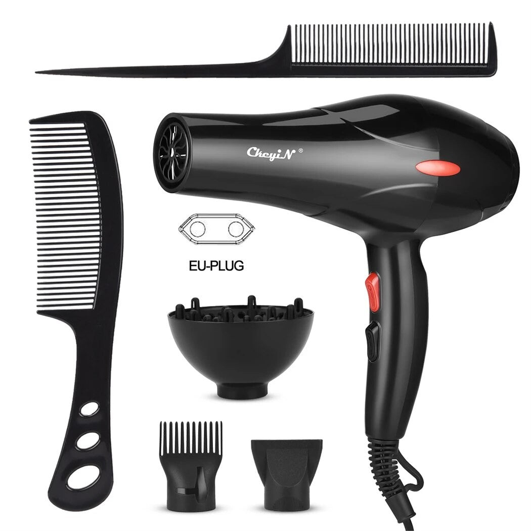 CkeyiN-profissional íon negativo cabelo secador, sopro quente e frio, salão ve