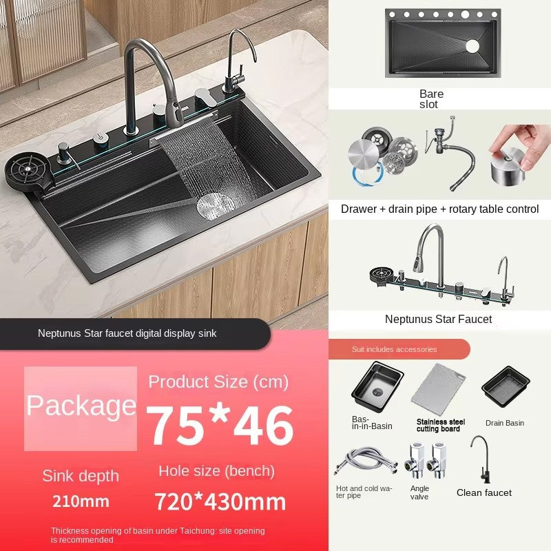 Cozinha de alta qualidade retangular cachoeira digital multifuncional inteligent