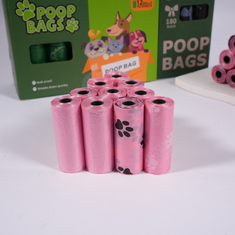 10 rolos de sacos de lixo para animais de estimação com estampa de pata, sacos