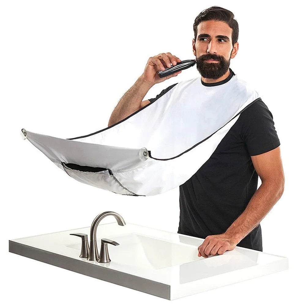 Avental de barbear masculino, capa coletora de barba, cuidados com o rosto, cabe