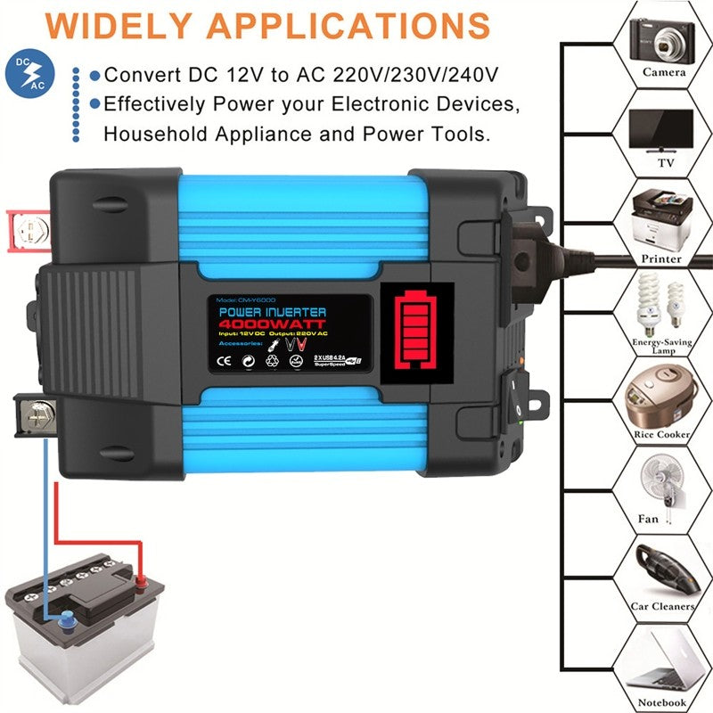4000/6000w picos de potência modificação onda senoidal inversor de energia do