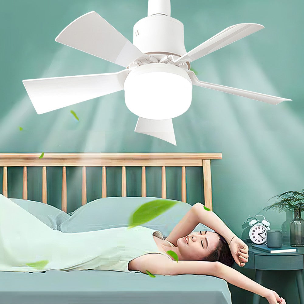 Ventilador de teto led com luz controle remoto regulável 30w e27 base moderna i