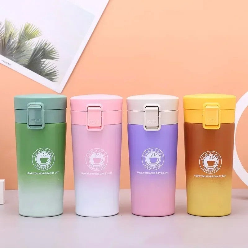 Garrafa térmica à prova de vazamento, caneca térmica de 380/510ml, parede dup