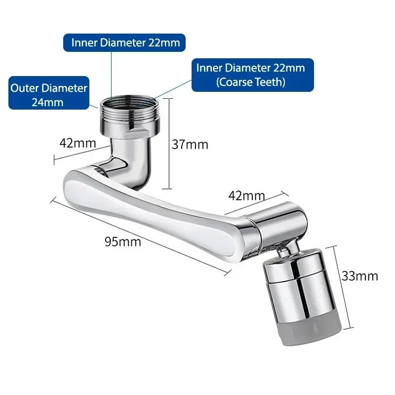 Universal 1080 °   Rotação torneiras extensor pulverizador cabeça cozinha robô braço extensão torneira aerador misturador bubbler água bico