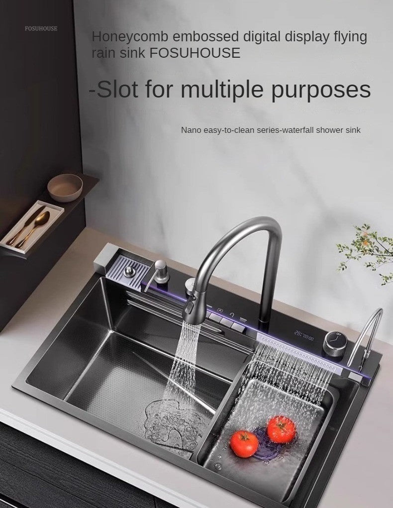 Pias de cozinha inteligentes com slot único para apartamentos, pias multifuncio