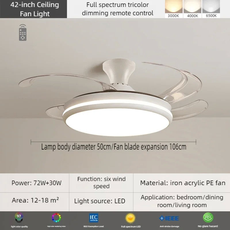 Moderno nórdico led ventiladores de teto com luzes decoração para casa vento