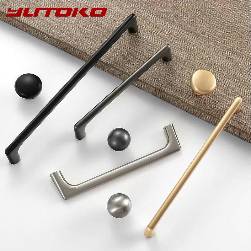 Yutoko armário lidar com pérolas cinza bronze ouro armário porta alças liga