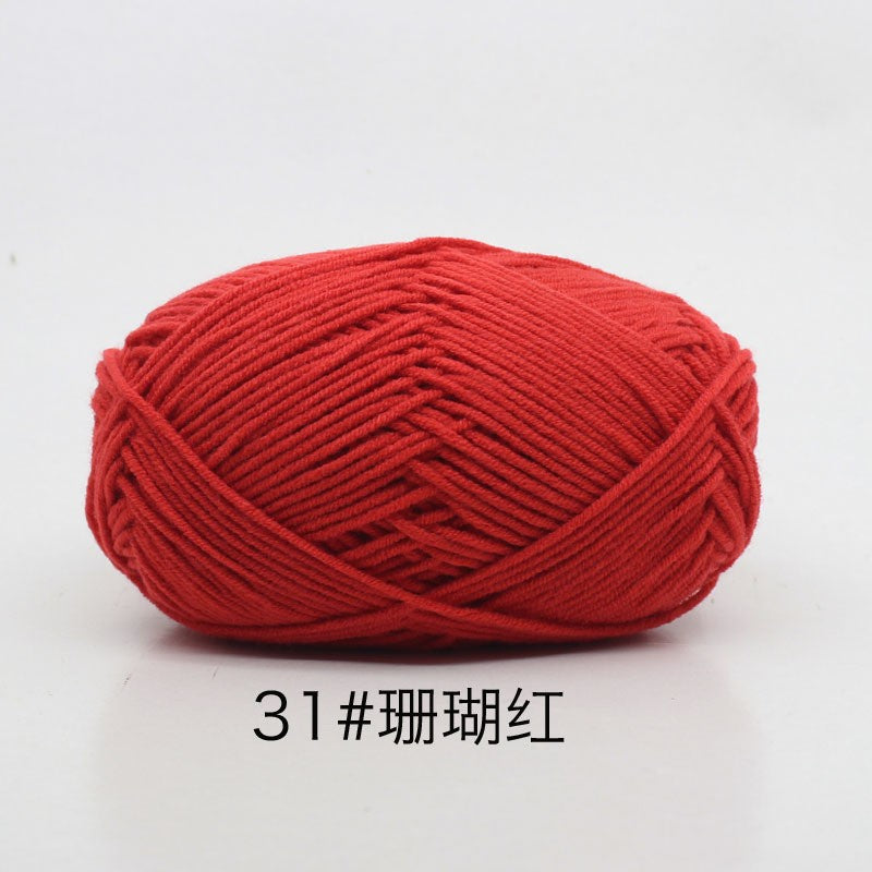 40-50 g/conjunto 4 camadas de algodão de leite (80%) fio de tricô bordado ting