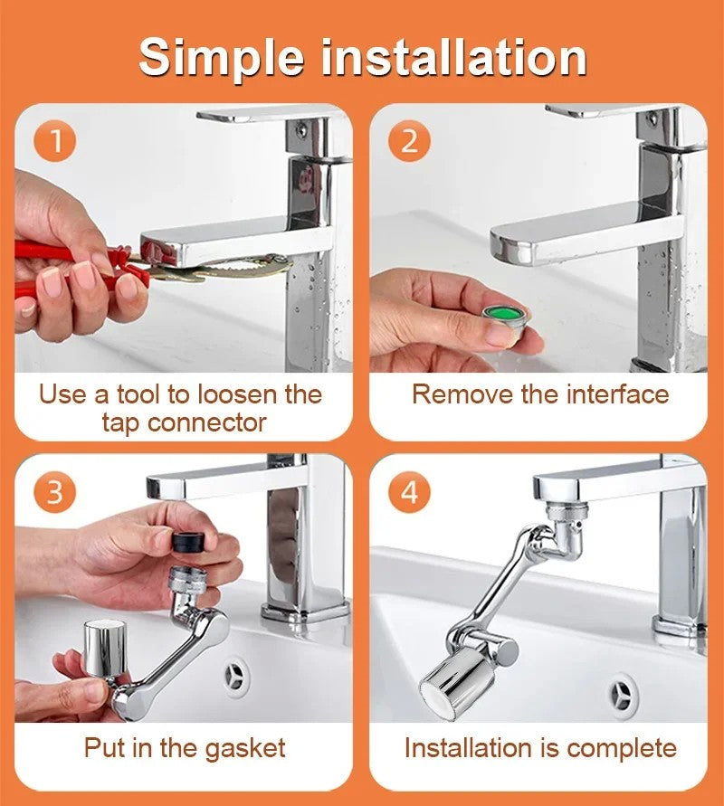 Universal 1080 °   Rotação torneiras extensor pulverizador cabeça cozinha robô braço extensão torneira aerador misturador bubbler água bico
