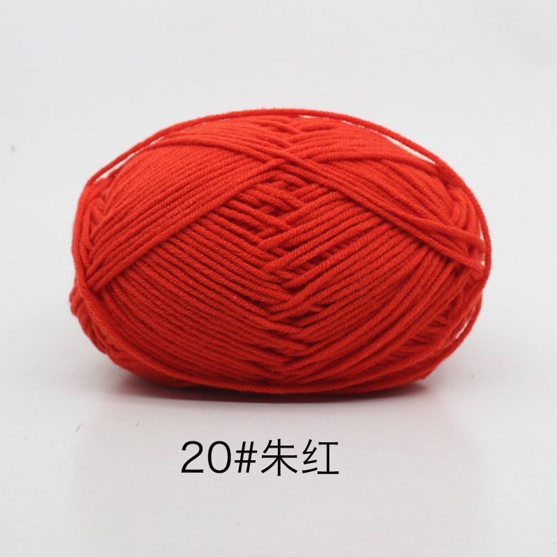 40-50 g/conjunto 4 camadas de algodão de leite (80%) fio de tricô bordado ting