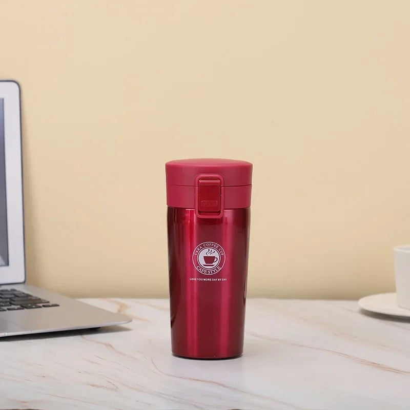 Garrafa térmica à prova de vazamento, caneca térmica de 380/510ml, parede dup