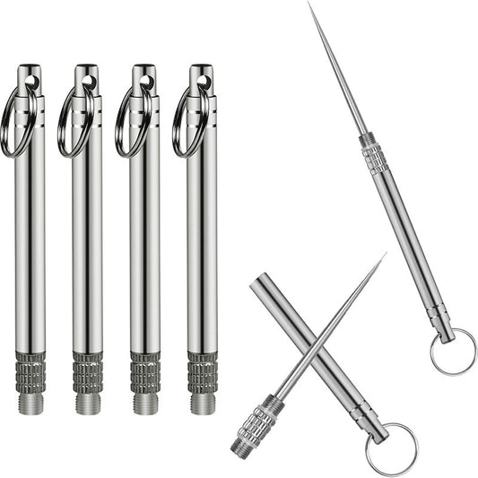 Palito de dente de titânio portátil, palito de bolso de metal, palito de dente