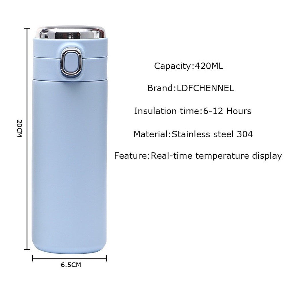 1Pc 400ML Garrafa De Água Térmica Inteligente De Aço Inoxidável Led Display