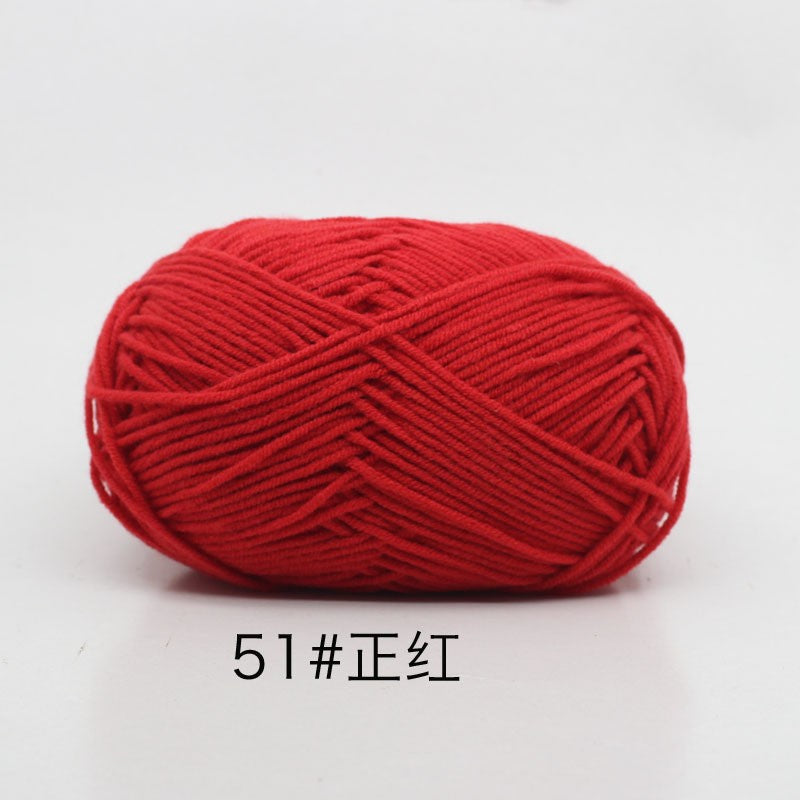 40-50 g/conjunto 4 camadas de algodão de leite (80%) fio de tricô bordado ting