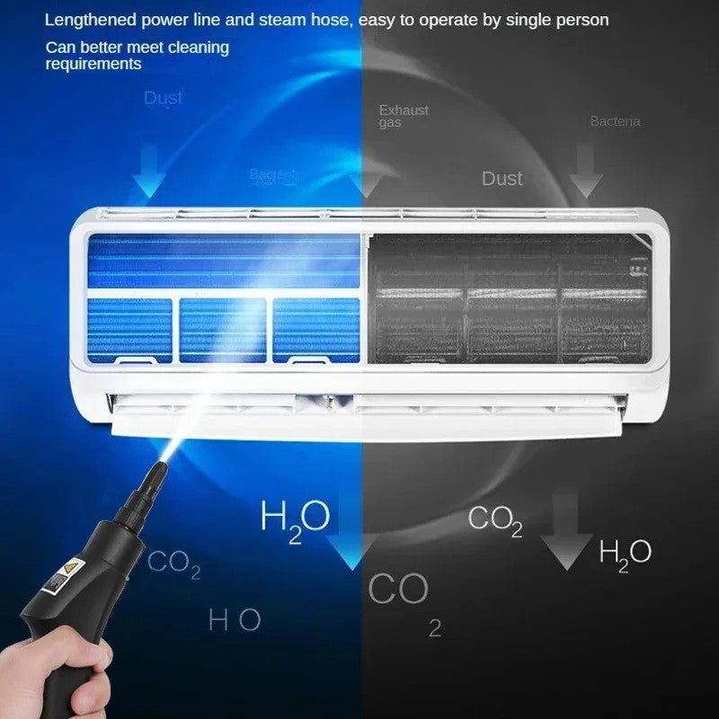 Limpadores a vapor portáteis de alta temperatura, 2500w, ar condicionado, capô