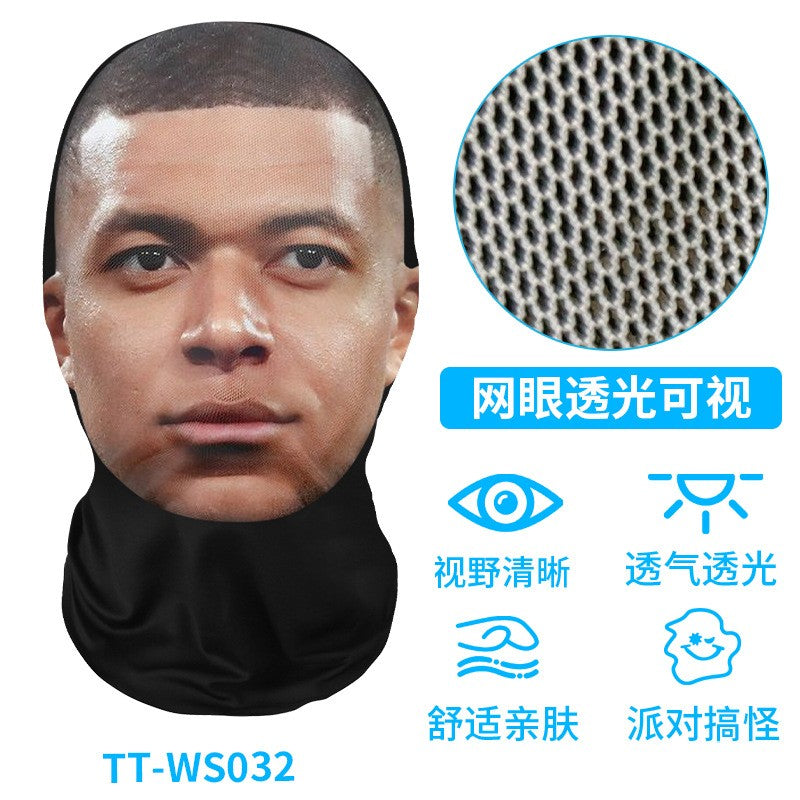 Engraçado 3D Impresso Máscara Elástica Malha Máscara Facial Cheia para Homen
