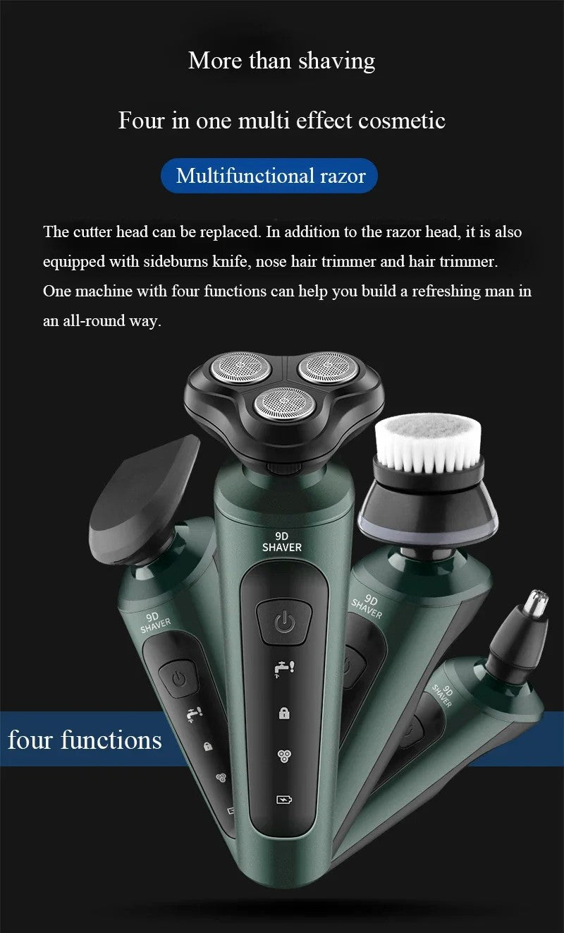 Barbeadores elétricos para homens, lâmina de barbear impermeável, uso úmido