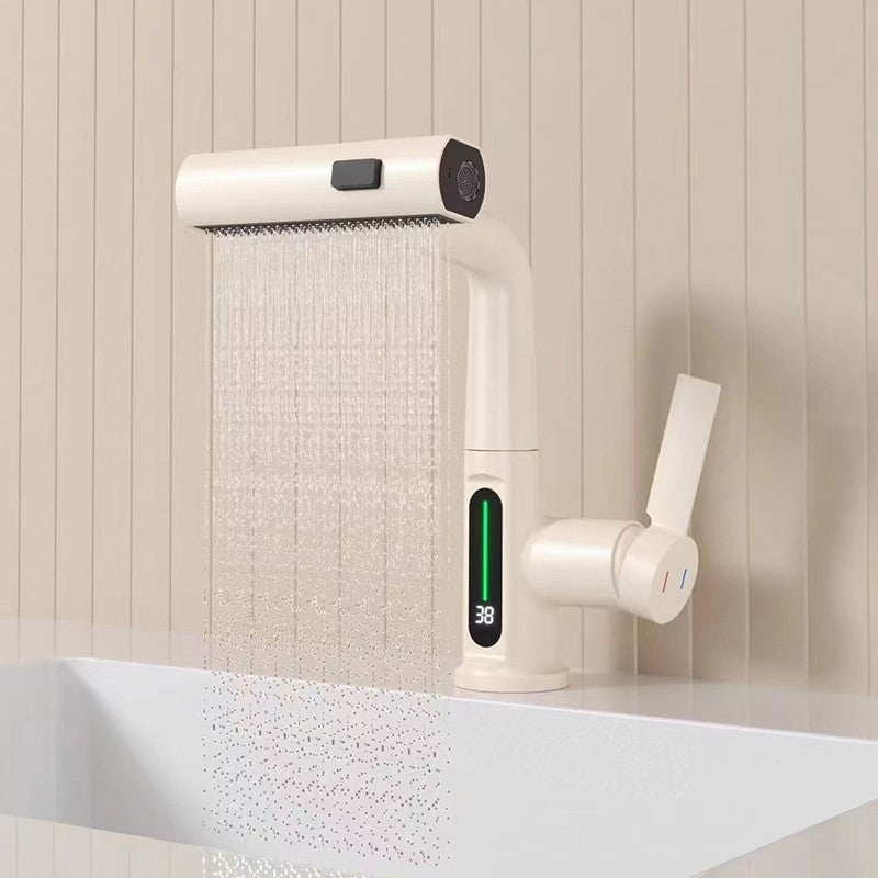Torneira para lavatório com display digital inteligente, 3 funções, Puxe o Bi